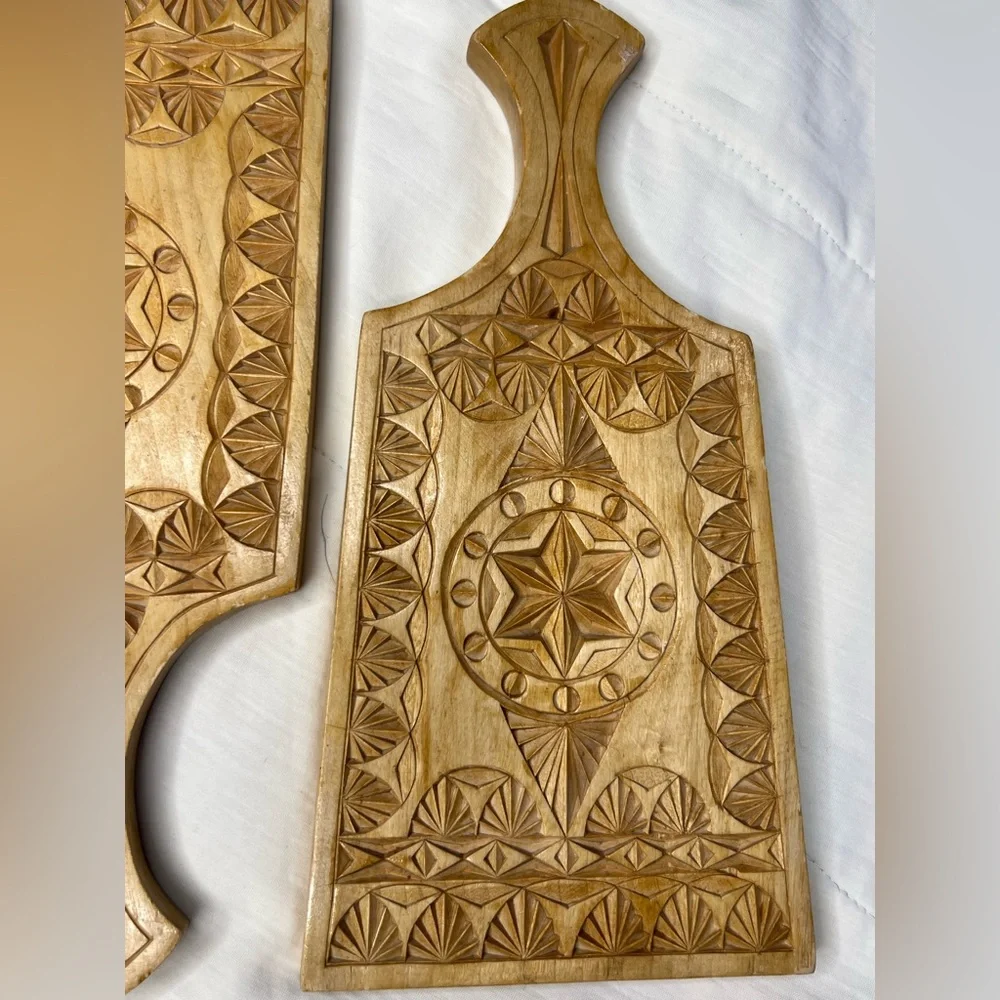 Handcrafted Wooden Wall Decor with Intricate Carvings